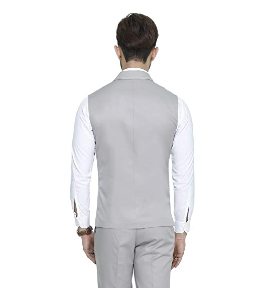 MANQ Men's Single Breast Three Button Slim Fit Formal/Party Waist Coat - 11 Colors - Image 2