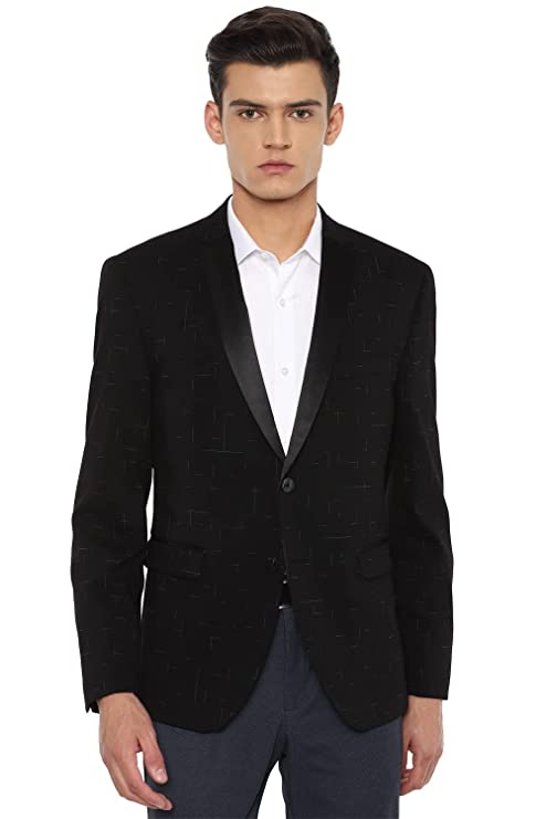 Van Heusen Men's Classic Blazer (VDBZESKFU17337_Black_40)