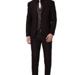 Van Heusen Men's Polyester Blend Brown Three Piece Suit Business Pants Set (VHSUCSLFL78182 44)