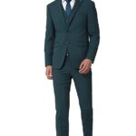 Peter England Polyester Blend Men Green Three Piece Suit Business Vest (PIS3SNSFS67190 42)