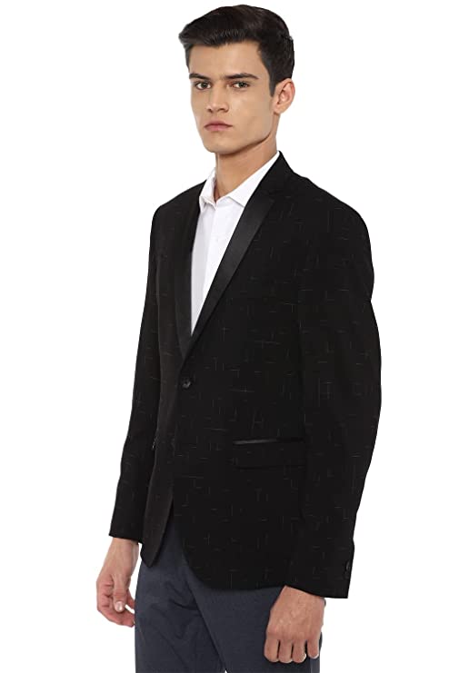 Van Heusen Men's Classic Blazer (VDBZESKFU17337_Black_40) - Image 2