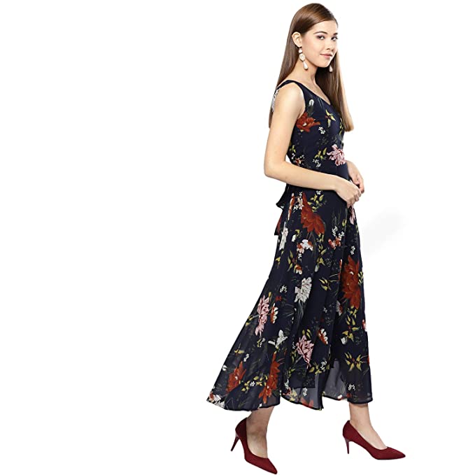 Harpa Women's Synthetic A-Line Maxi Dress - Image 3