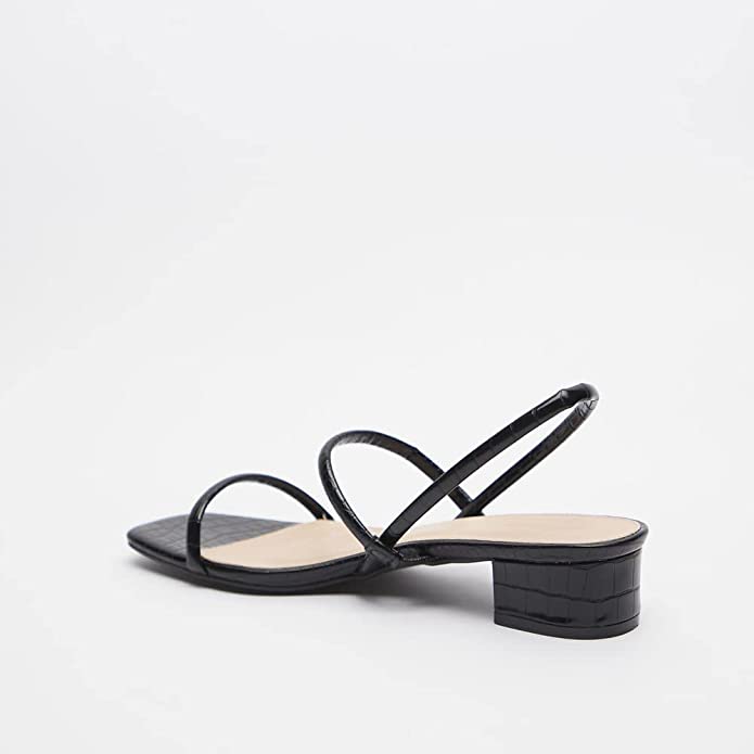 shoexpress womens Animal Textured Open Toe Slip-on Sandals With Block Heels Heeled Sandal - Image 3