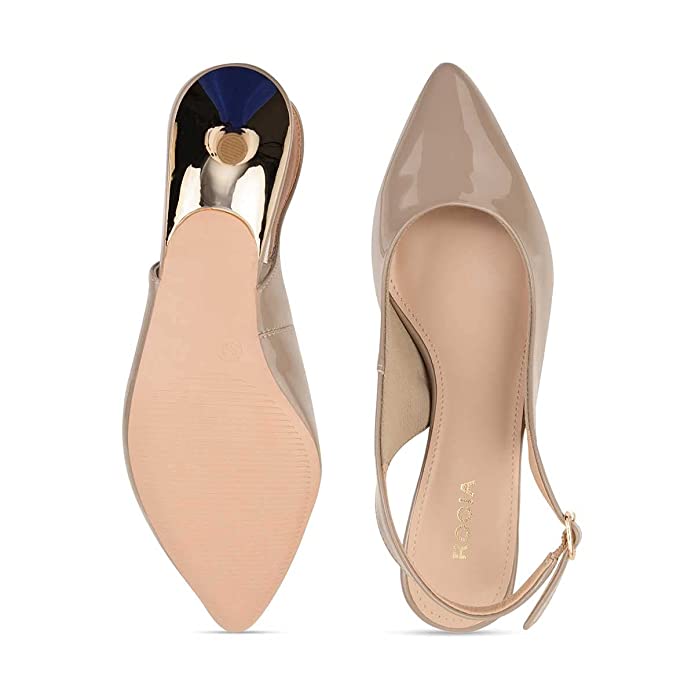 Rocia Women's Patent Closed toe Kitten Heel Sandals - Image 4