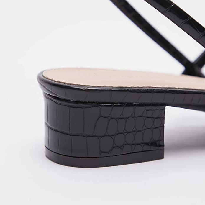 shoexpress womens Animal Textured Open Toe Slip-on Sandals With Block Heels Heeled Sandal - Image 4