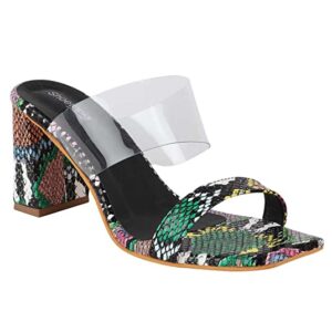 Shoetopia Women Block Heels Printed Sandal