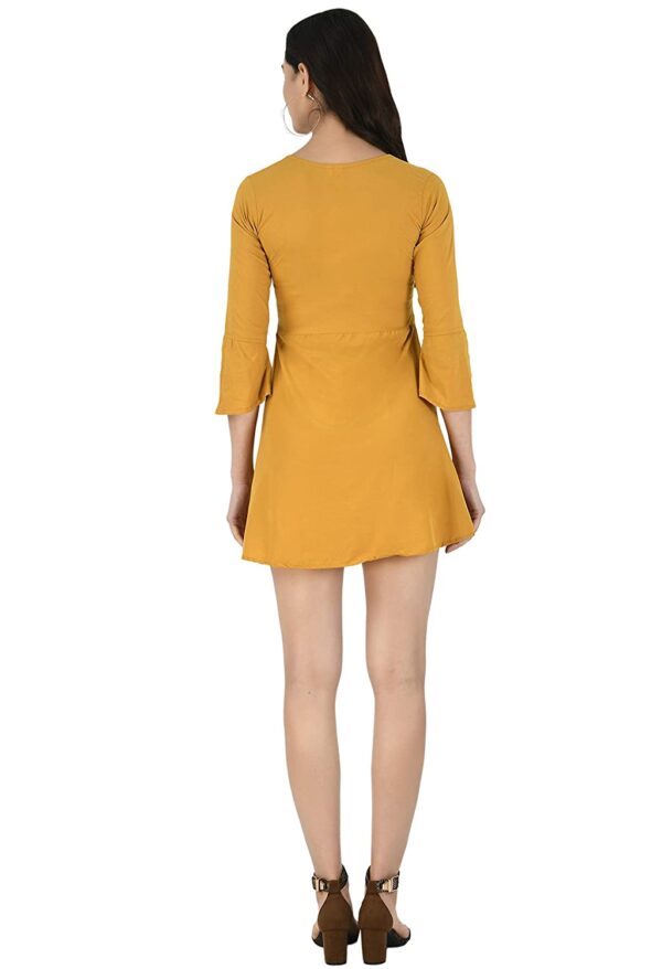 YOGYATA Women’s Stylish Fashionable Half Sleeves Designer Super Soft Round Neck One Piece Dress - Image 4