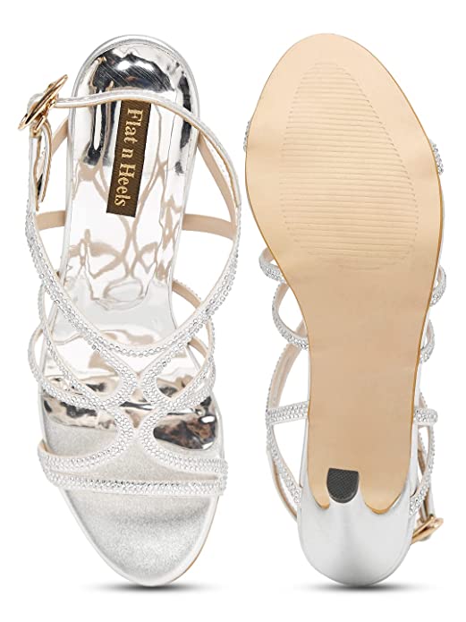 Flat n heels Womens Silver Sandals FnH 4020-SIL - Image 4
