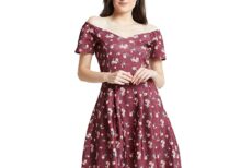 COVER STORY Women's Synthetic Skater Midi Dress
