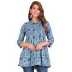 COTLAND Fashions Jaipuri Cotton Casual Stylish Printed Peplum Top for Women