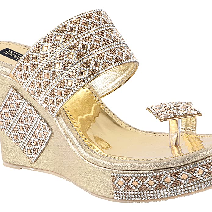 Do Bhai Women Material-Synthtic, Stylish Ethnic Wedges - Image 4