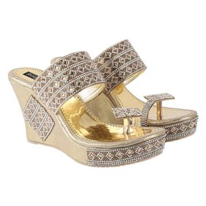Do Bhai Women Material-Synthtic, Stylish Ethnic Wedges