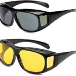 Afflatus? HD Vision Day and Night Unisex Goggles Anti-Glare Polarized Sunglasses Men/Women Driving Glasses UV Protection All Bikes&Car-Pack of 2 Goggles (Yellow/Black)