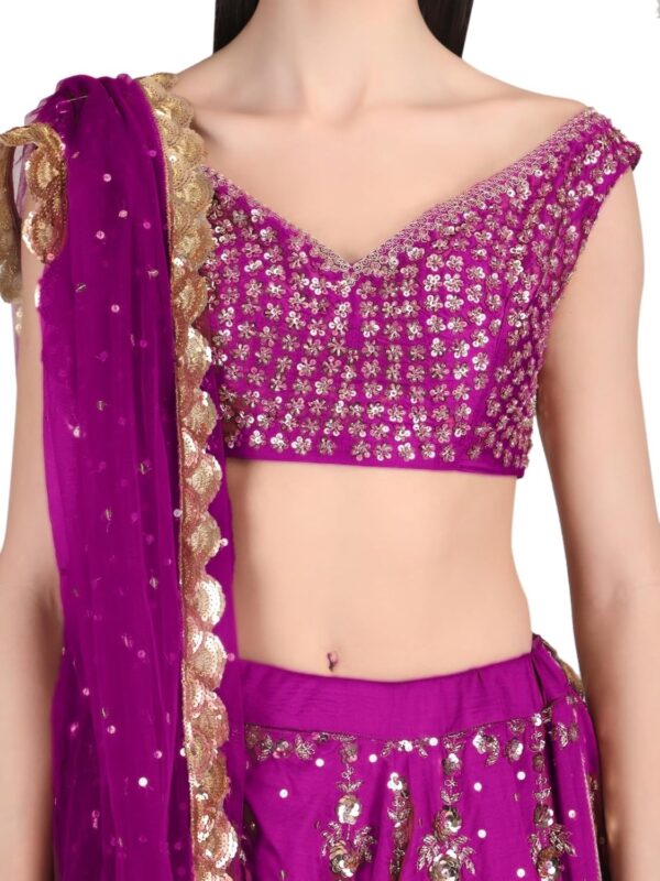 PAWS & FEET Falsa Floral Jharoka Bridal Lehnga - Image 7
